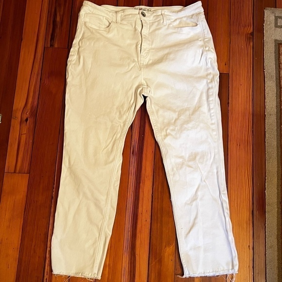 Vineyard Vines White Pants crop fringe hem line great quality  Sz 33 - Picture 5 of 6
